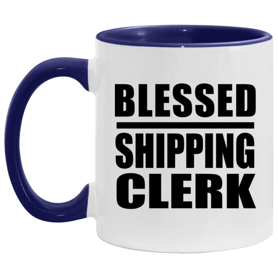 Blessed Shipping Clerk - 11oz Accent Mug Purple