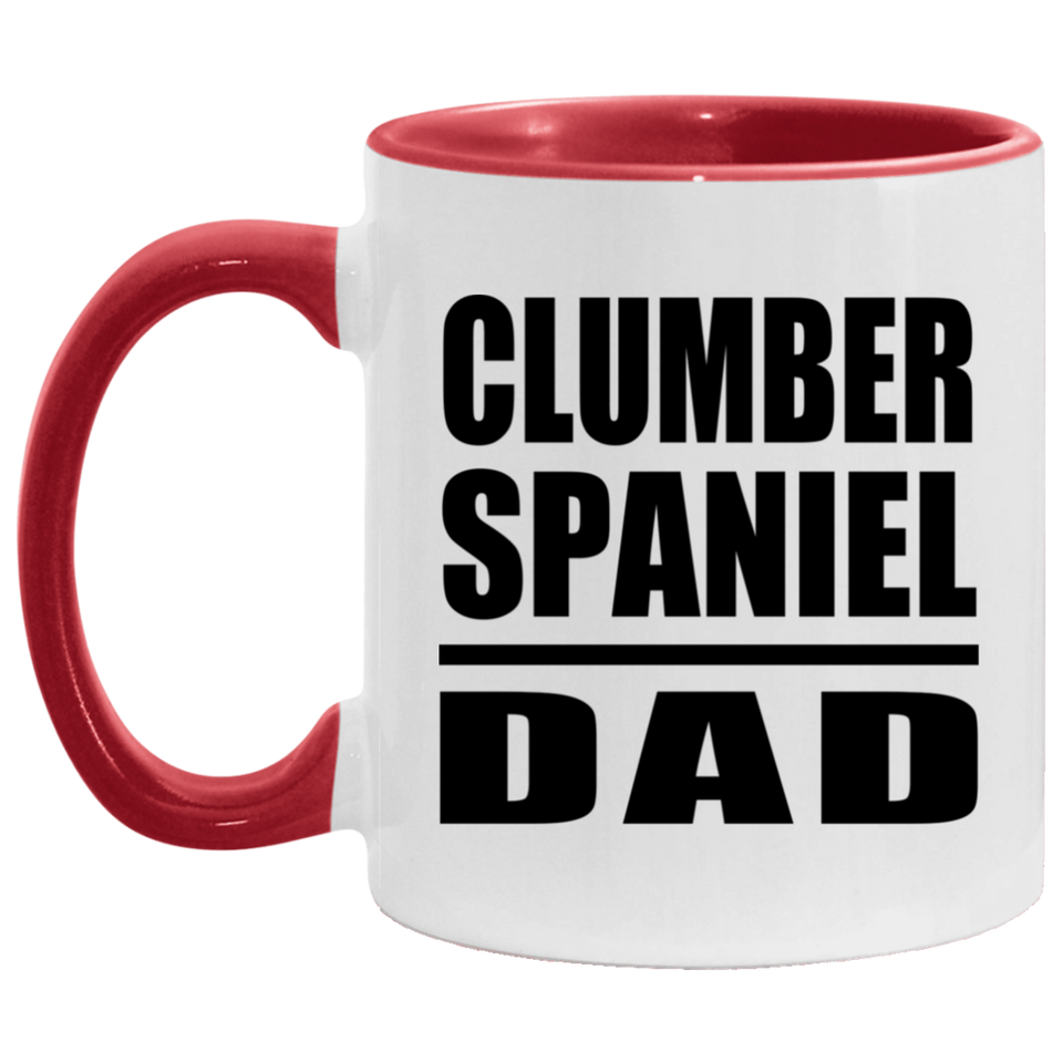 Clumber Spaniel Dad - 11oz Accent Mug Red