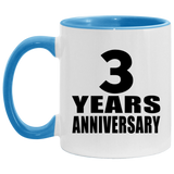 3rd Anniversary 3 Years - 11oz Accent Mug Blue