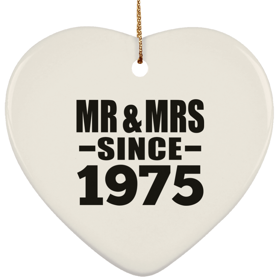 49th Anniversary Mr & Mrs Since 1975 - Heart Ornament