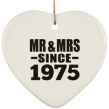 49th Anniversary Mr & Mrs Since 1975 - Heart Ornament