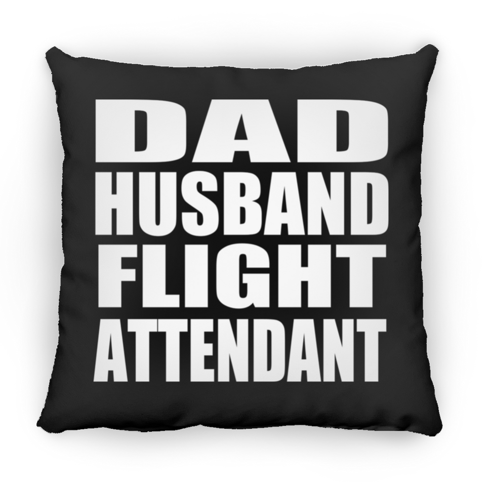 Dad Husband Flight Attendant - Throw Pillow Black