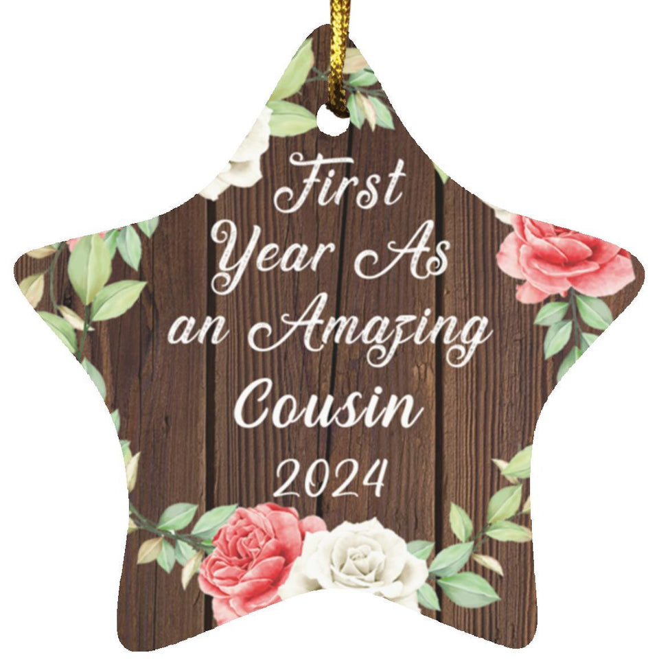 First Year As An Amazing Cousin 2024 - Star Ornament A