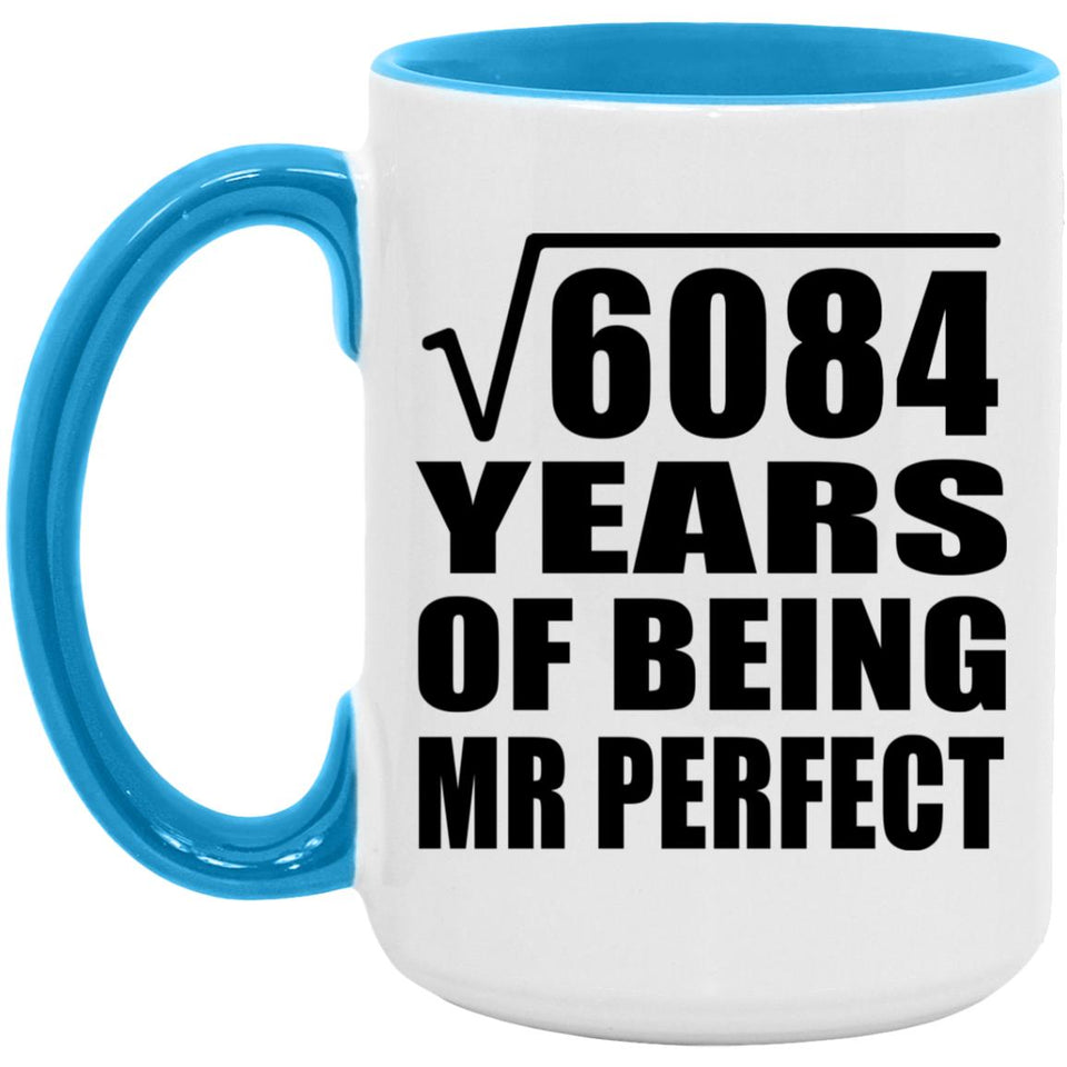 78th Anniversary Square Root of 6084 Years of Mr Perfect - 15oz Accent Mug Blue