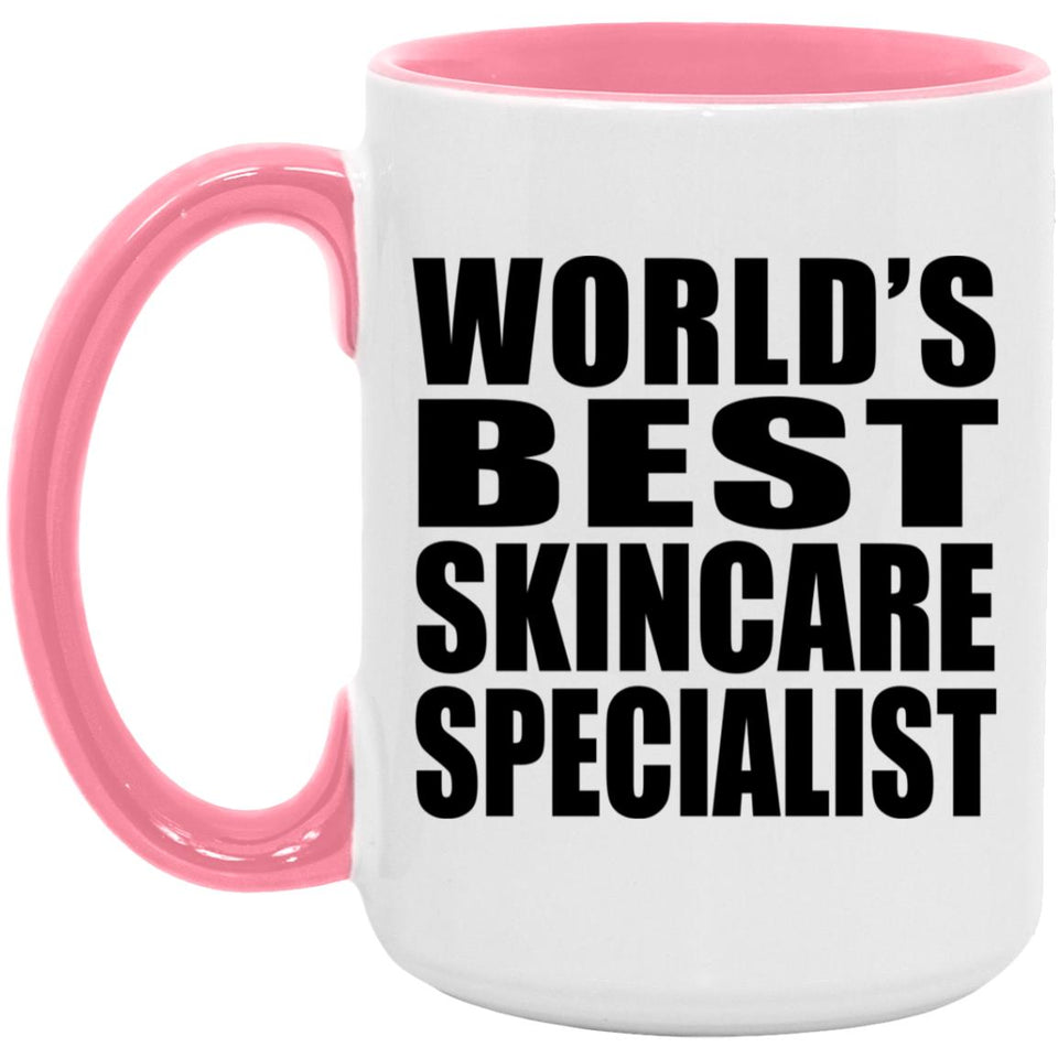 World's Best Skincare Specialist - 15oz Accent Mug Pink