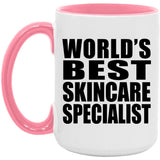 World's Best Skincare Specialist - 15oz Accent Mug Pink