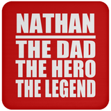 Nathan The Dad The Hero The Legend - Drink Coaster