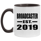 Broadcaster Established EST. 2019 - 11oz Accent Mug Black