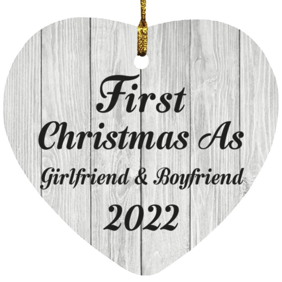 First Christmas As Girlfriend & Boyfriend 2022 - Heart Ornament F