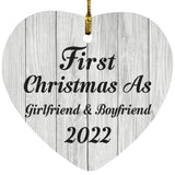 First Christmas As Girlfriend & Boyfriend 2022 - Heart Ornament F