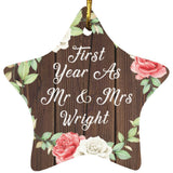 First Year As Mr & Mrs Wright - Star Ornament A