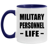 Military Personnel Life - 11oz Accent Mug Purple