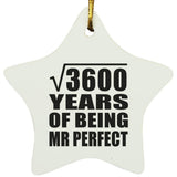 60th Anniversary Square Root of 3600 Years of Mr Perfect - Star Ornament