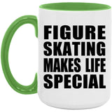 Figure Skating Makes Life Special - 15oz Accent Mug Green