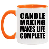 Candle Making Makes Life Complete - 11oz Accent Mug Orange