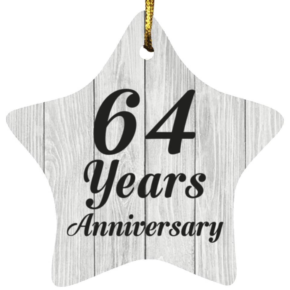 64th Anniversary 64 Years Anniversary - Star Ornament F