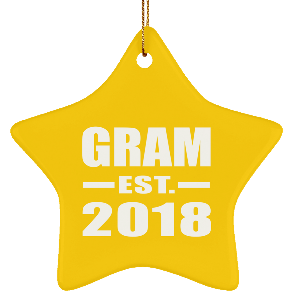Gram Established EST. 2018 - Star Ornament