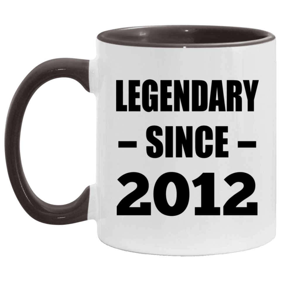 12th Birthday Legendary Since 2012 - 11oz Accent Mug Black