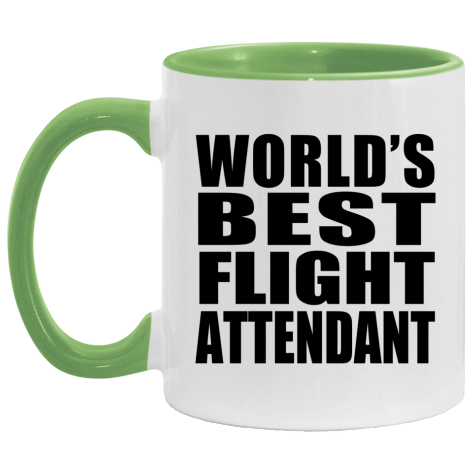 World's Best Flight Attendant - 11oz Accent Mug Green