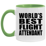 World's Best Flight Attendant - 11oz Accent Mug Green