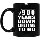 30th Anniversary Square Root of 900 Years Lifetime To Go - 11oz Coffee Mug Black