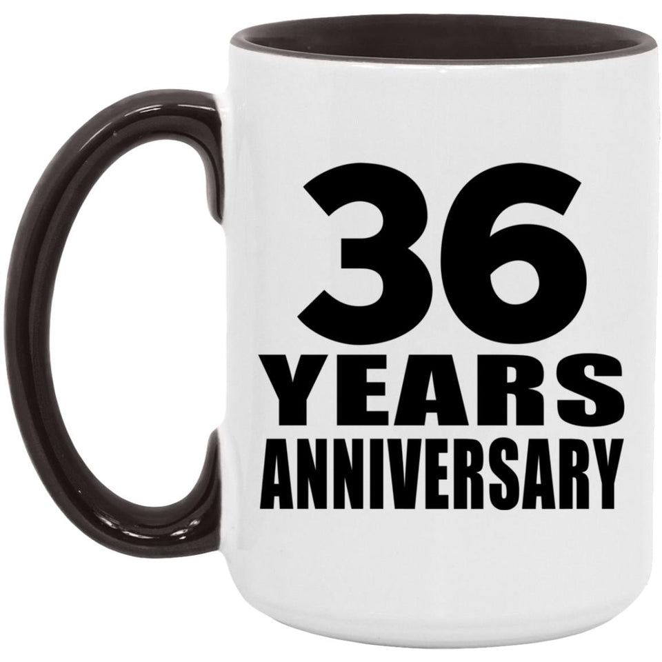 36th Anniversary 36 Years - 15oz Accent Mug Black