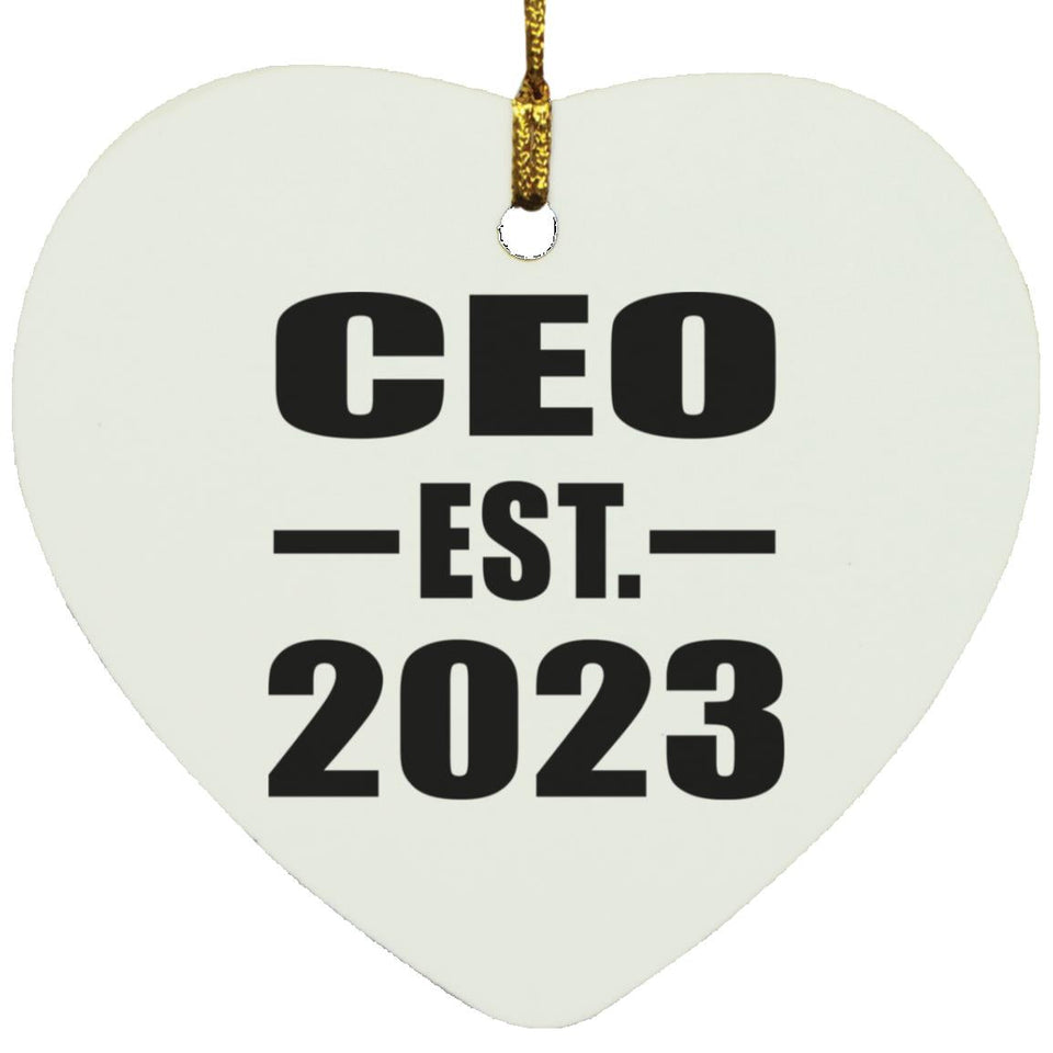 CEO Established EST. 2023 - Heart Ornament