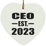 CEO Established EST. 2023 - Heart Ornament
