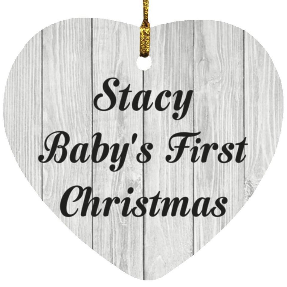 Stacy Baby's First Christmas - Heart Ornament F