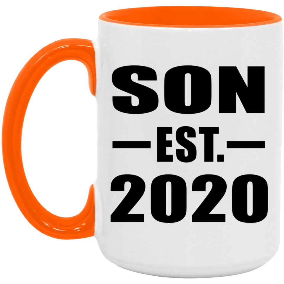 Son Established EST. 2020 - 15oz Accent Mug Orange