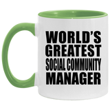 World's Greatest Social Community Manager - 11oz Accent Mug Green