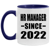 HR Manager Since 2022 - 11oz Accent Mug Purple