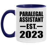 Paralegal Assistant Established Est. 2023 - 11oz Accent Mug Purple