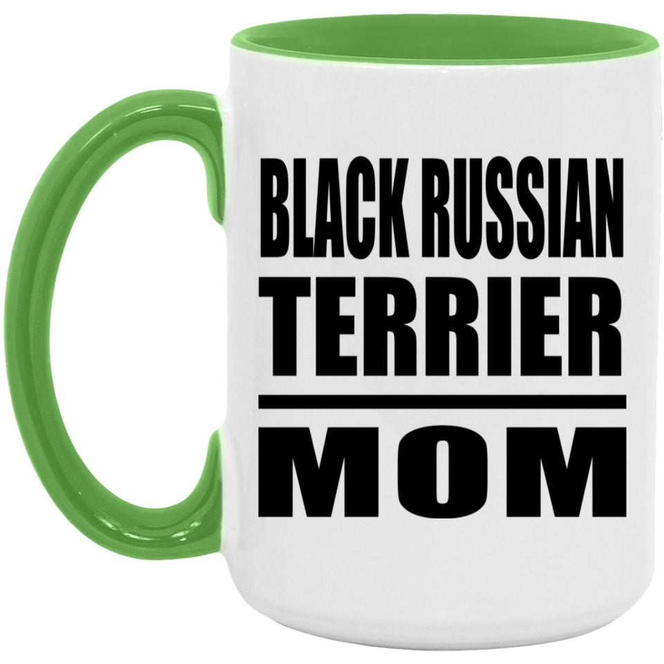 Black Russian Terrier Mom - 15oz Accent Mug Green