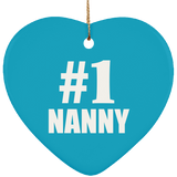 Number One #1 Nanny - Heart Ornament