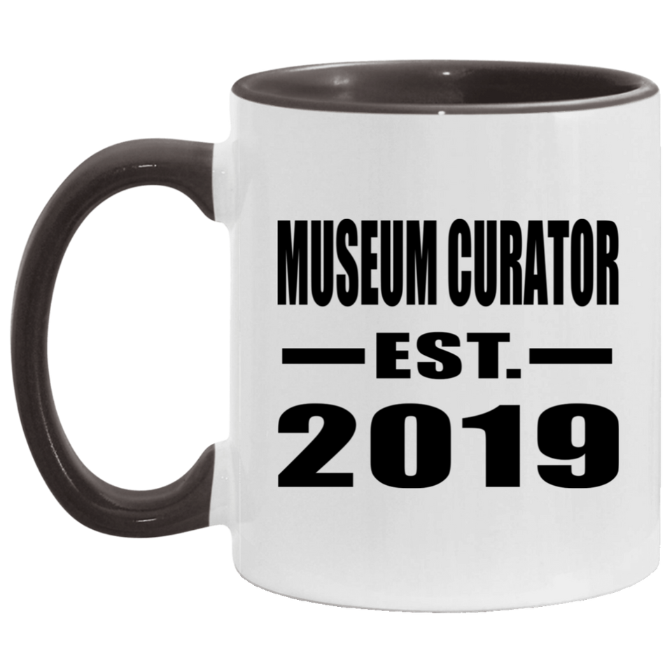 Museum Curator Established EST. 2019 - 11oz Accent Mug Black