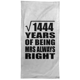 38th Anniversary Square Root of 1444 Years Mrs Always Right - Hand Towel