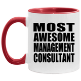 Most Awesome Management Consultant - 11oz Accent Mug Red
