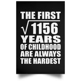 34th Birthday Square Root of 1156 Years of Childhood - Poster Portrait