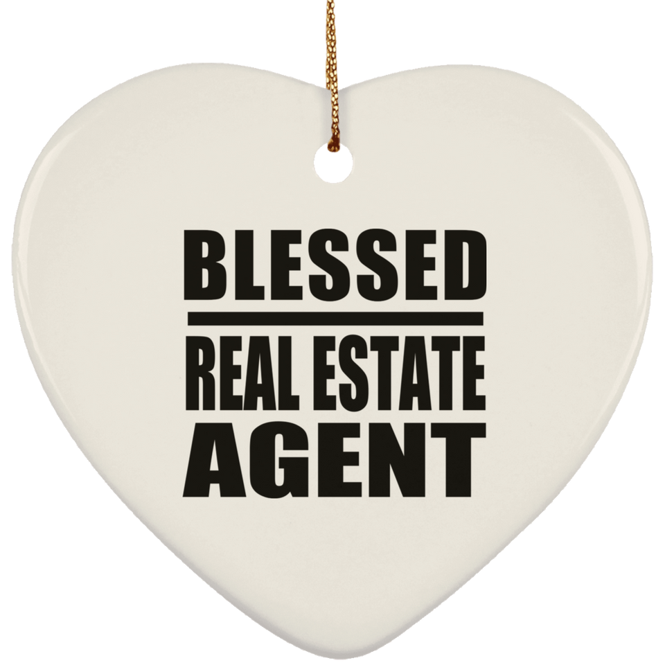 Blessed Real Estate Agent - Heart Ornament