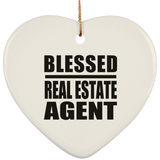 Blessed Real Estate Agent - Heart Ornament