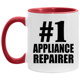 Number One #1 Appliance Repairer - 11oz Accent Mug Red