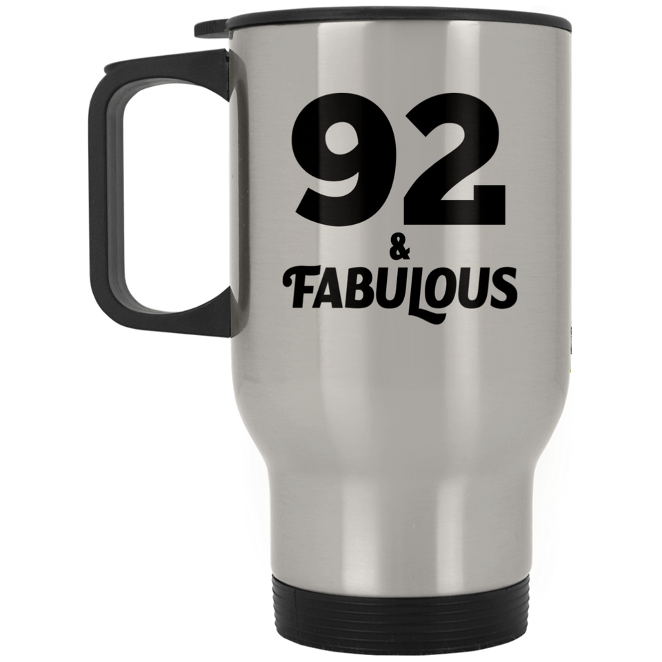 92nd Birthday 92 & Fabulous - Silver Travel Mug