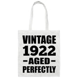 102nd Birthday Vintage 1922 Aged Perfectly - Tote Bag White