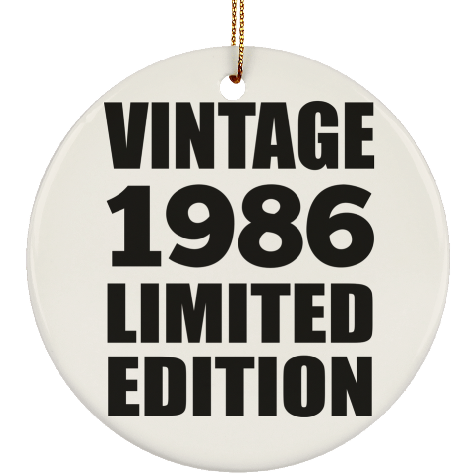 38th Birthday Vintage 1986 Limited Edition - Circle Ornament