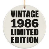 38th Birthday Vintage 1986 Limited Edition - Circle Ornament