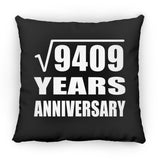 97th Anniversary Square Root of 9409 Years Anniversary - Throw Pillow Black