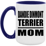 Dandie Dinmont Terrier Mom - 15oz Accent Mug Purple