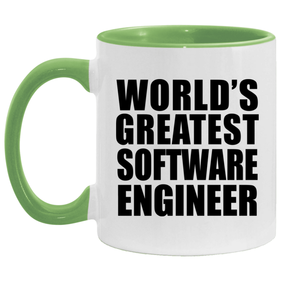 World's Greatest Software Engineer - 11oz Accent Mug Green