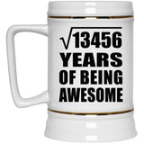116th Birthday Square Root of 13456 Years of Being Awesome - Beer Stein